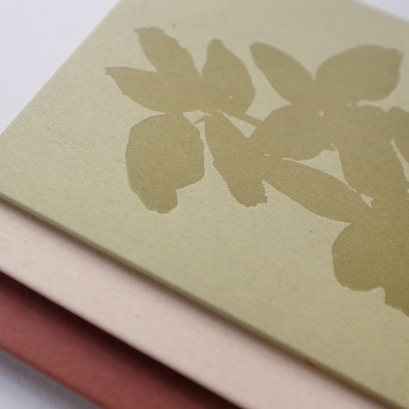 Leaves Letterpress Card <br>Olive - Esme Winter