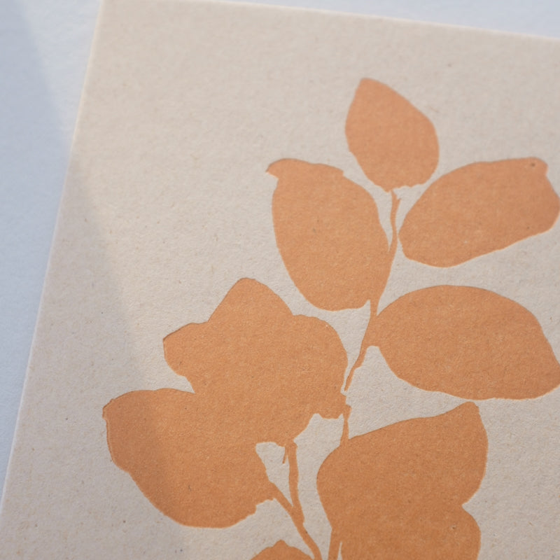 Leaves Letterpress Card <br>Orange - Esme Winter